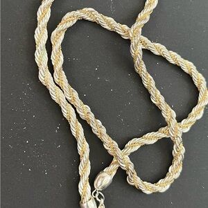 Elegant Twisted Rope Necklace in Gold and Silver